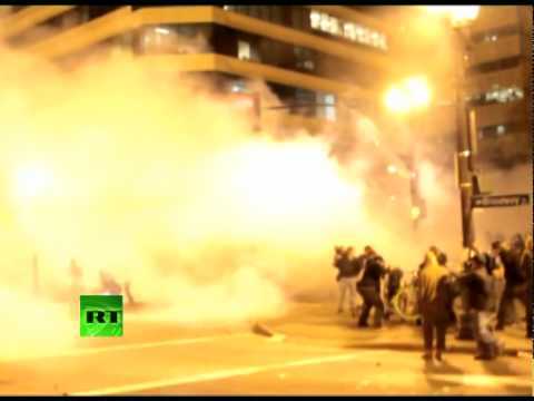 Occupy Oakland video: Riot police fire tear gas, flashbang grenades
